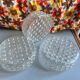 Set of three round glass bubble wall lights from the 70s/80s.