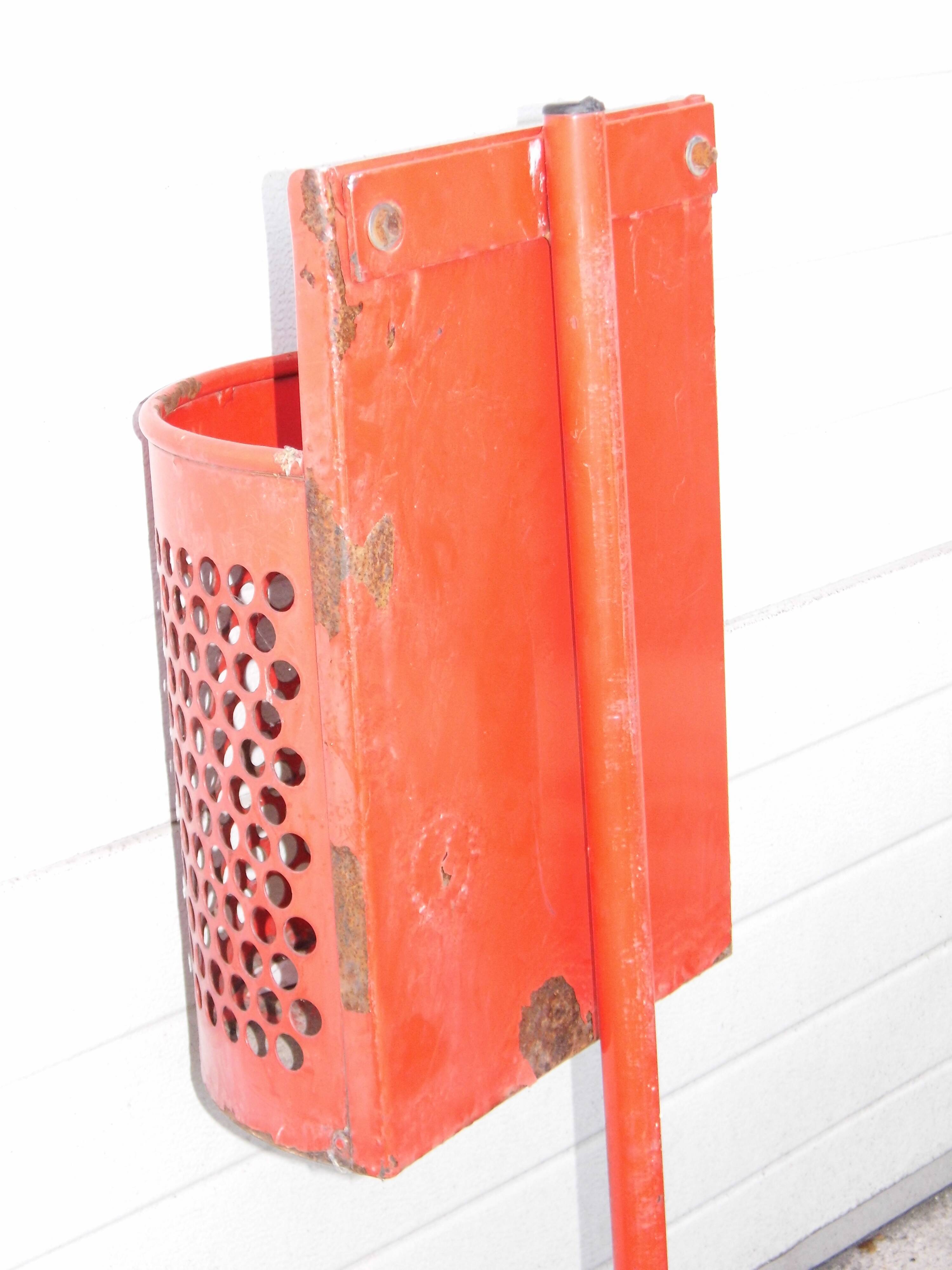 Industrial vintage metal community trash can