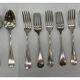 Set of 2 soup spoons and 5 lunch forks by Christofle.