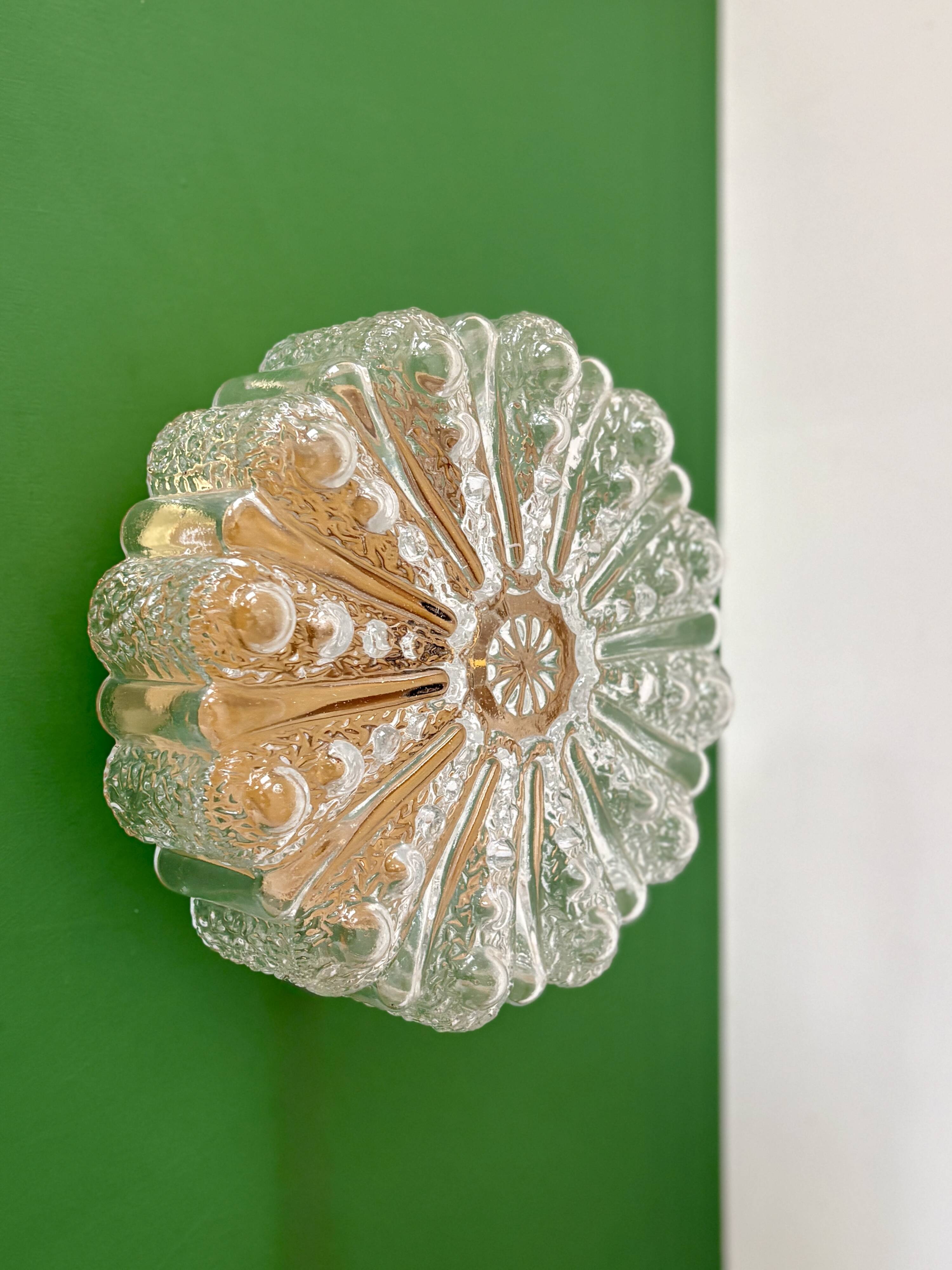 Vintage glass moulded globe wall/ceiling light.