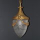 Shell chandelier 1900, frosted glass engraved and bronze