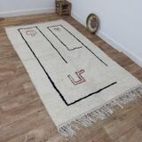 Handmade wool Berber rug 245 X 145 CM