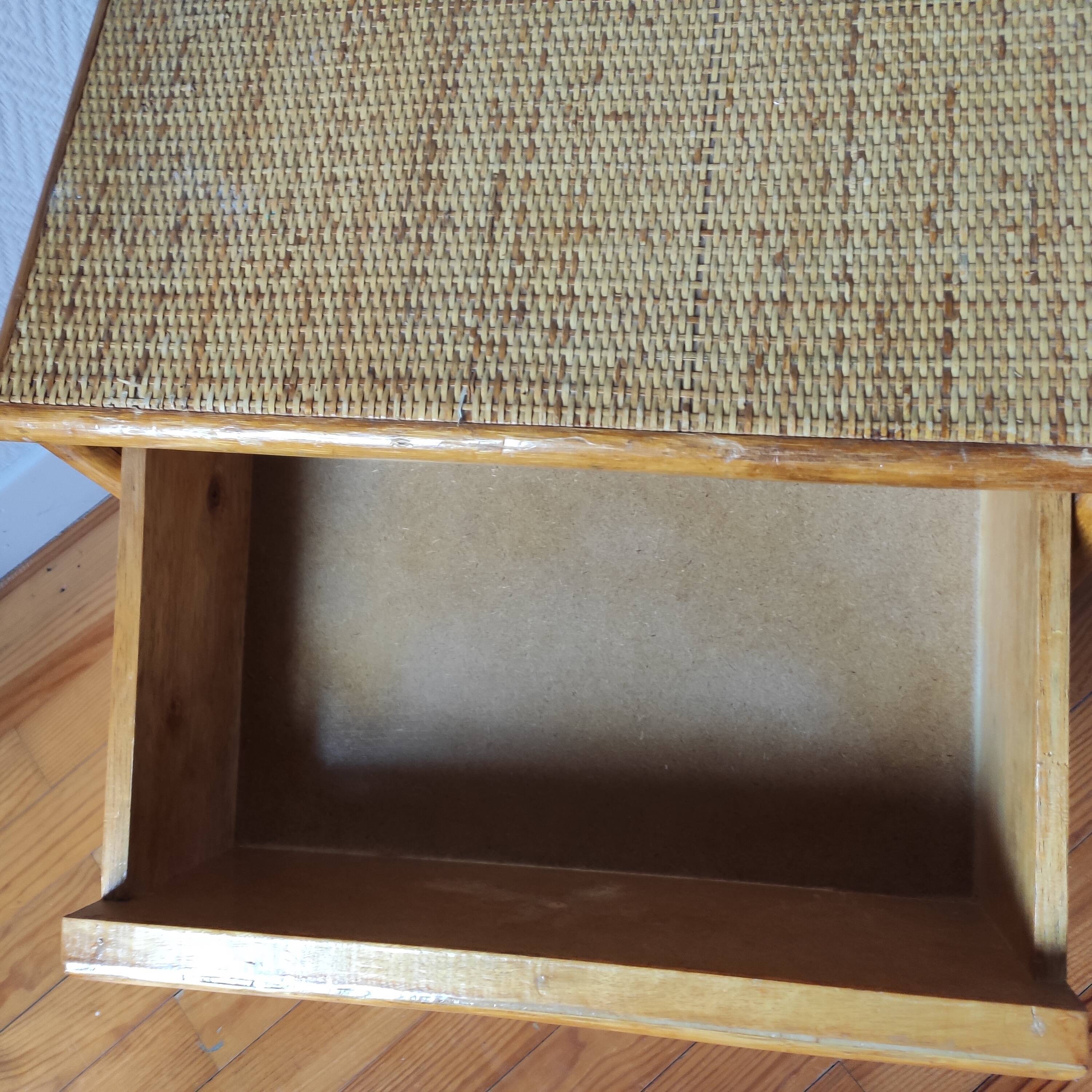 Rattan bedside table