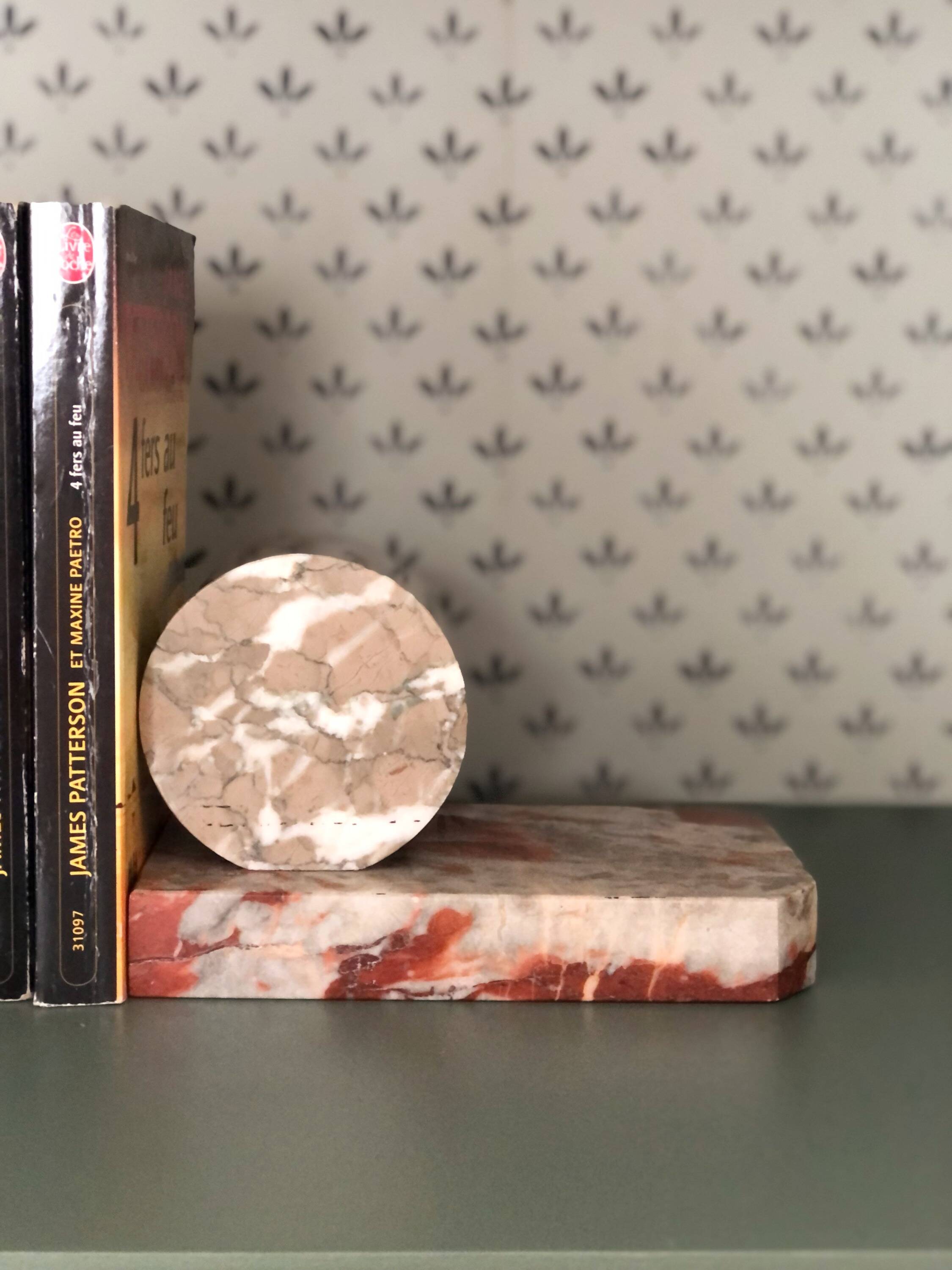 Pair of vintage marble bookends