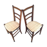 Pair of elegant blade caning chairs