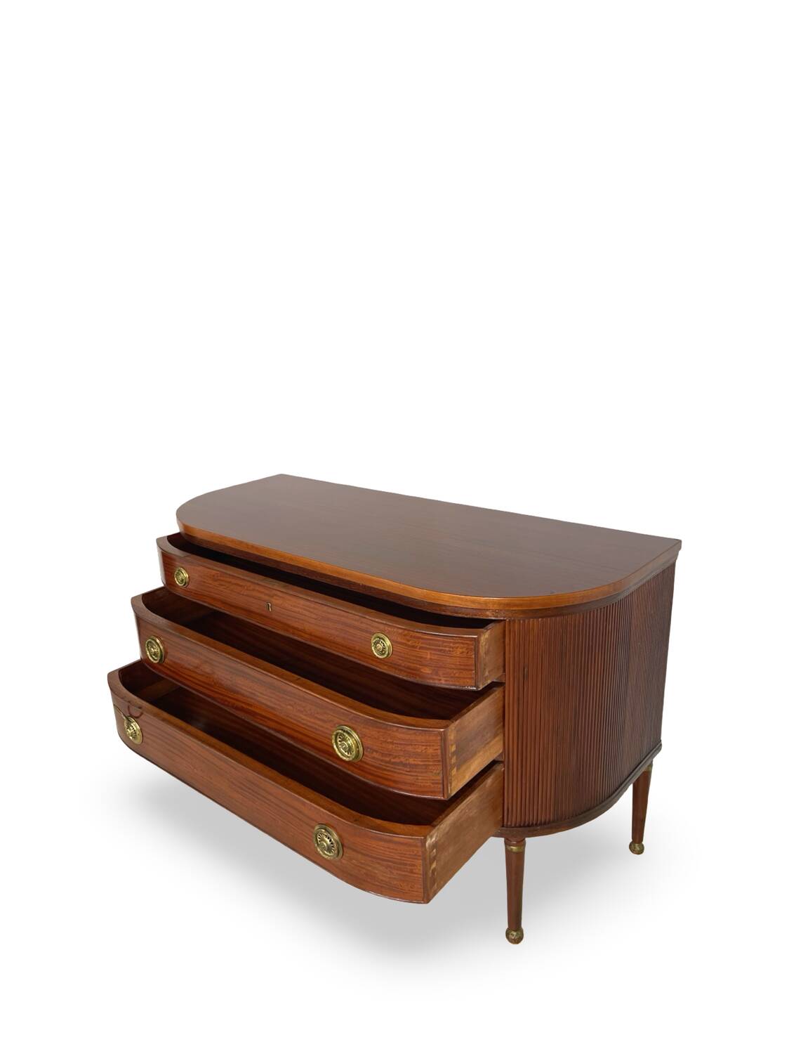 Large half-moon shaped chest of drawers/hall console, 1930s/1940s.