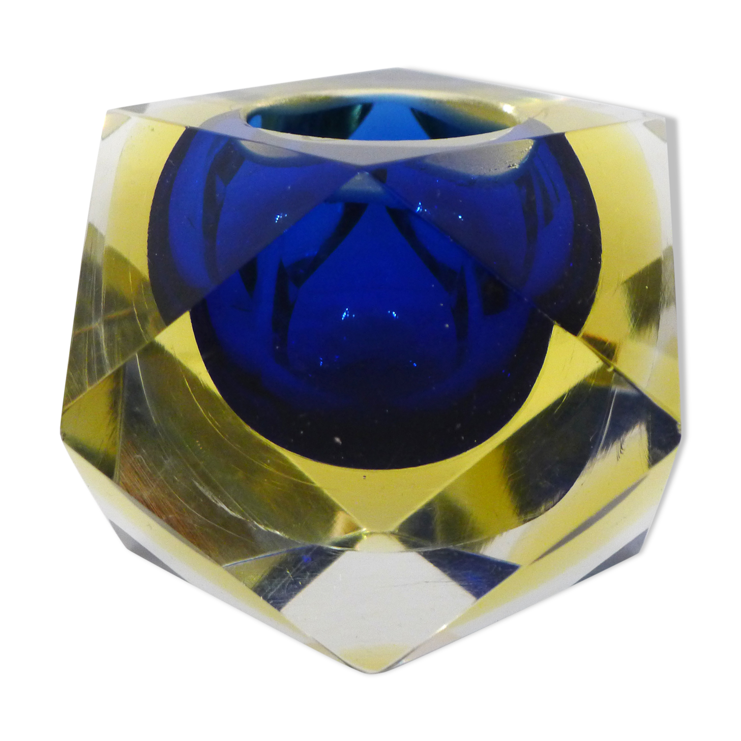 Ashtray Sommerso Murano 1960' faceted