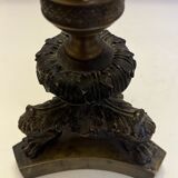 Pair of antique bronze torches