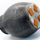 Black ceramic pot with double handle of Romanian craftsmanship