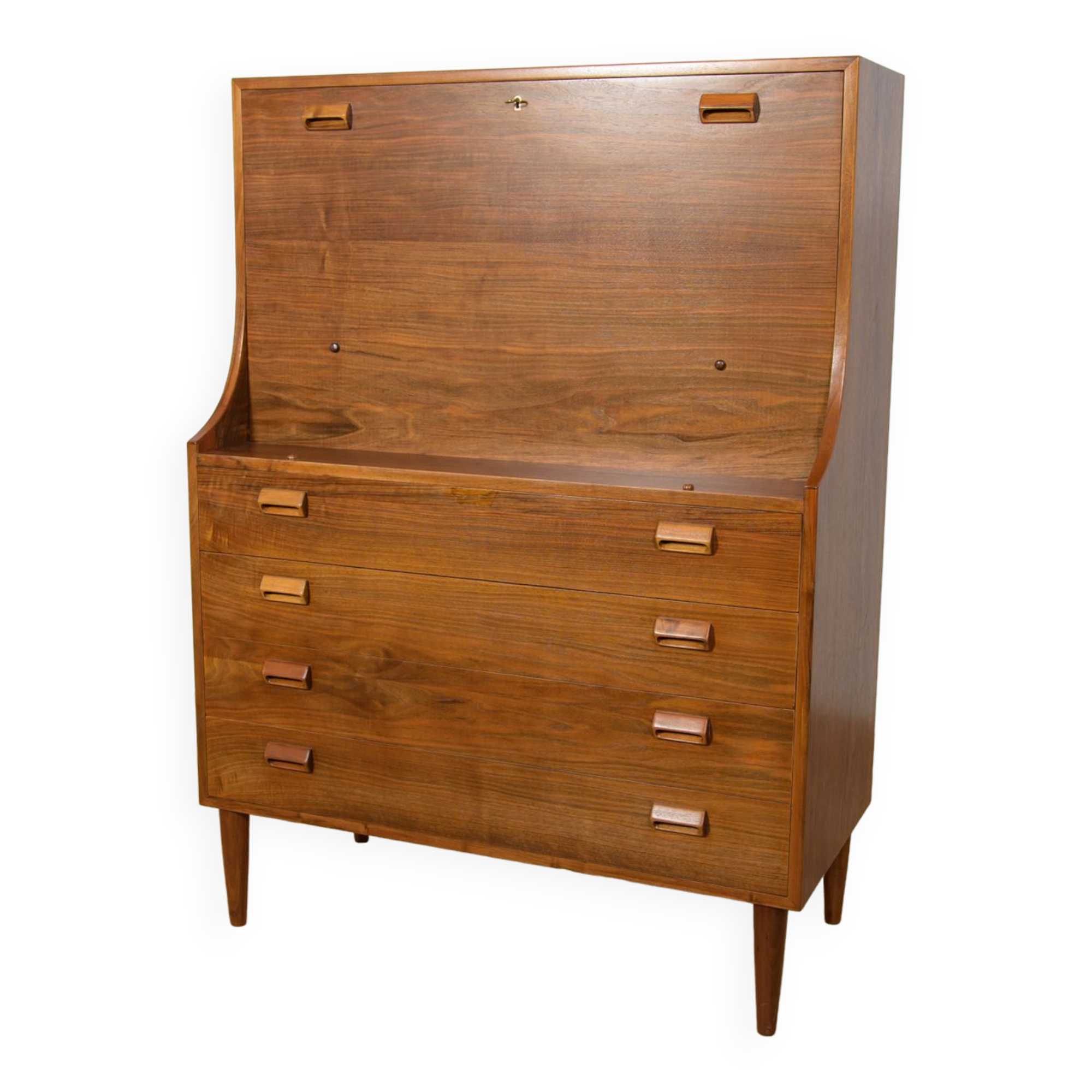 Mid-Century Danish Walnut Secretary by Borge Mogensen for Soborg Mobler, 1960s