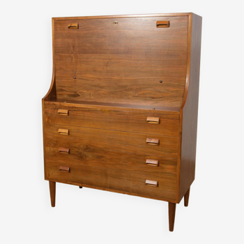 Mid-Century Danish Walnut Secretary by Borge Mogensen for Soborg Mobler, 1960s