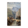 19th century HST painting "lively mountain village with torrent and waterfall"