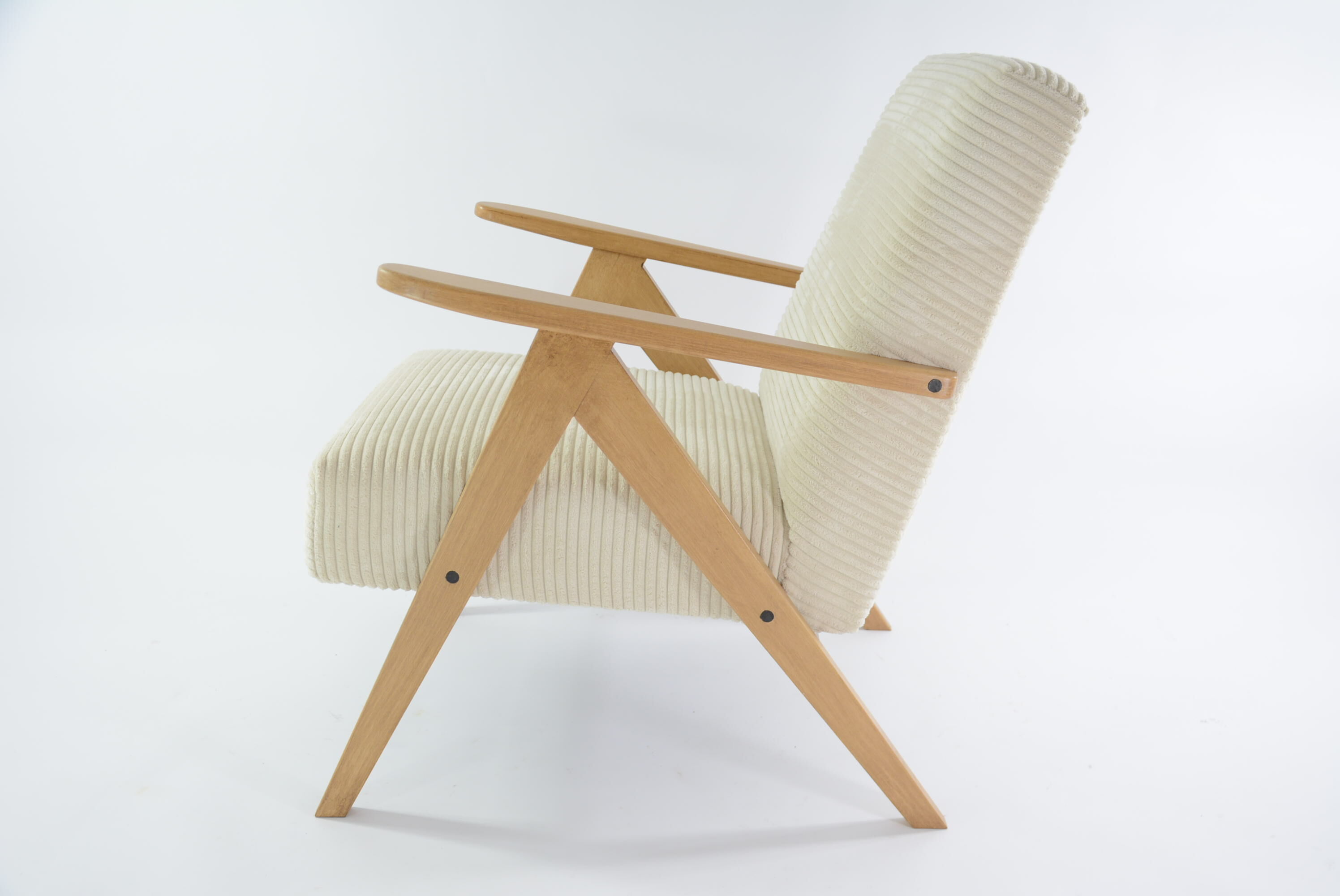 Kompas cream corduroy armchair