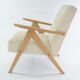 Fauteuil kompas velours côtelé crème