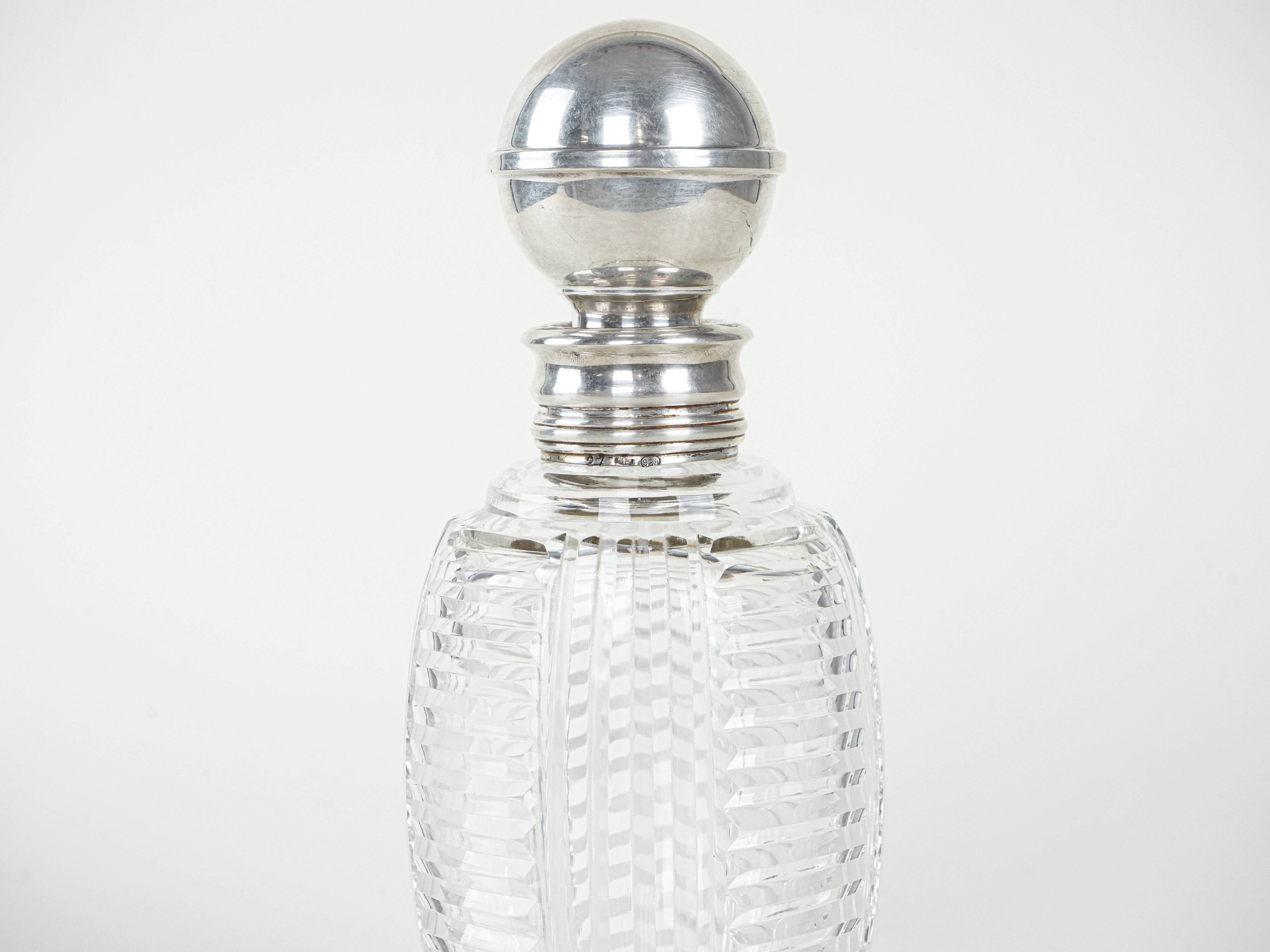 Crystal carafe, Italian design, 1970s, made in Italy