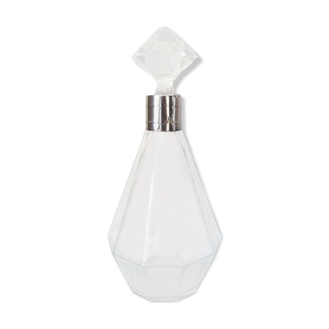 Carafe en verre et argent massif minerve