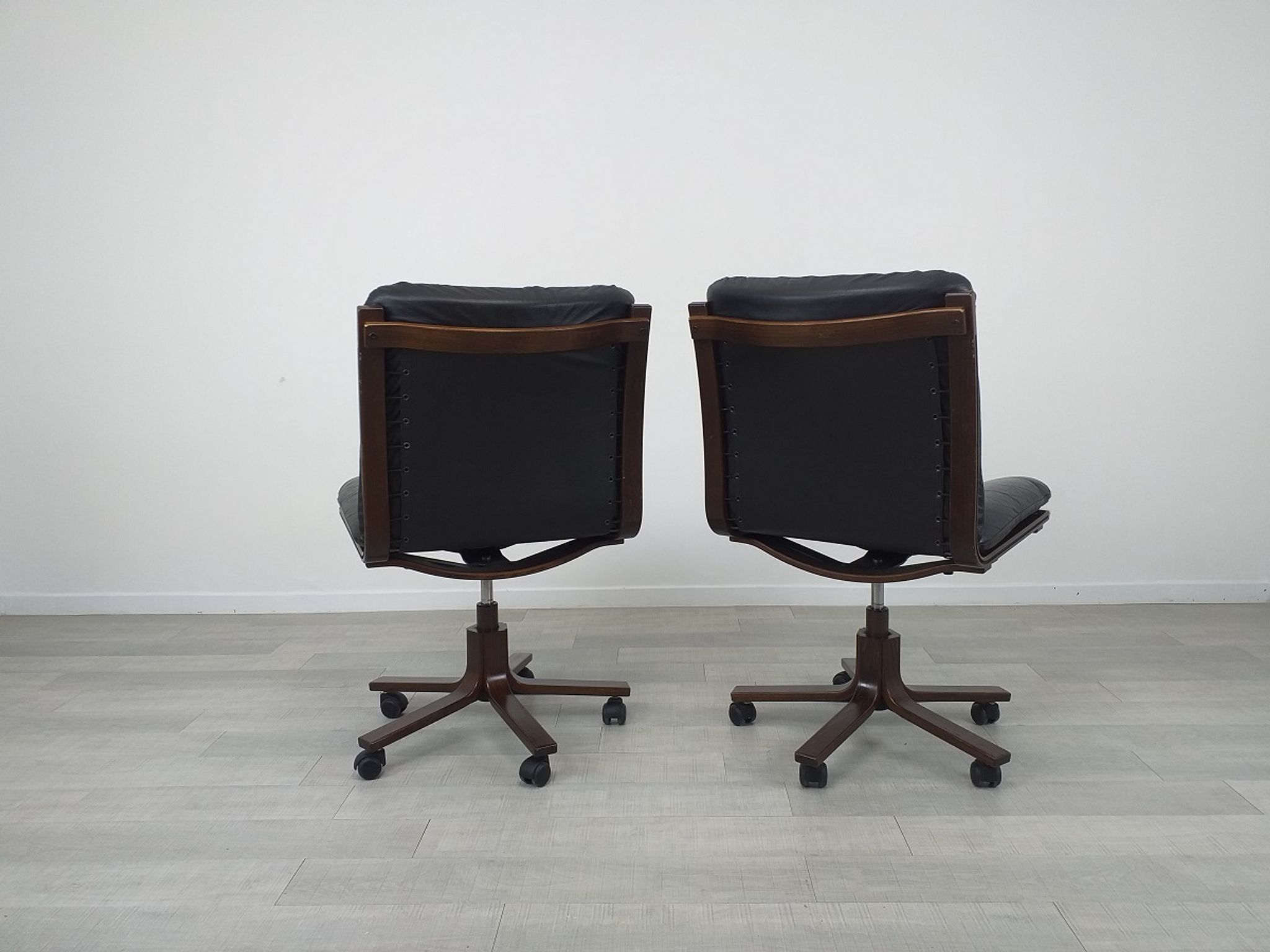 Vintage 1970s leather office armchair Scandinavian design