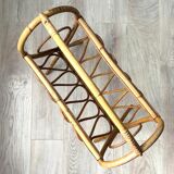 Vintage rattan magazine rack