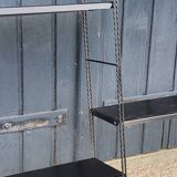 60s string wall shelf modular in black metal