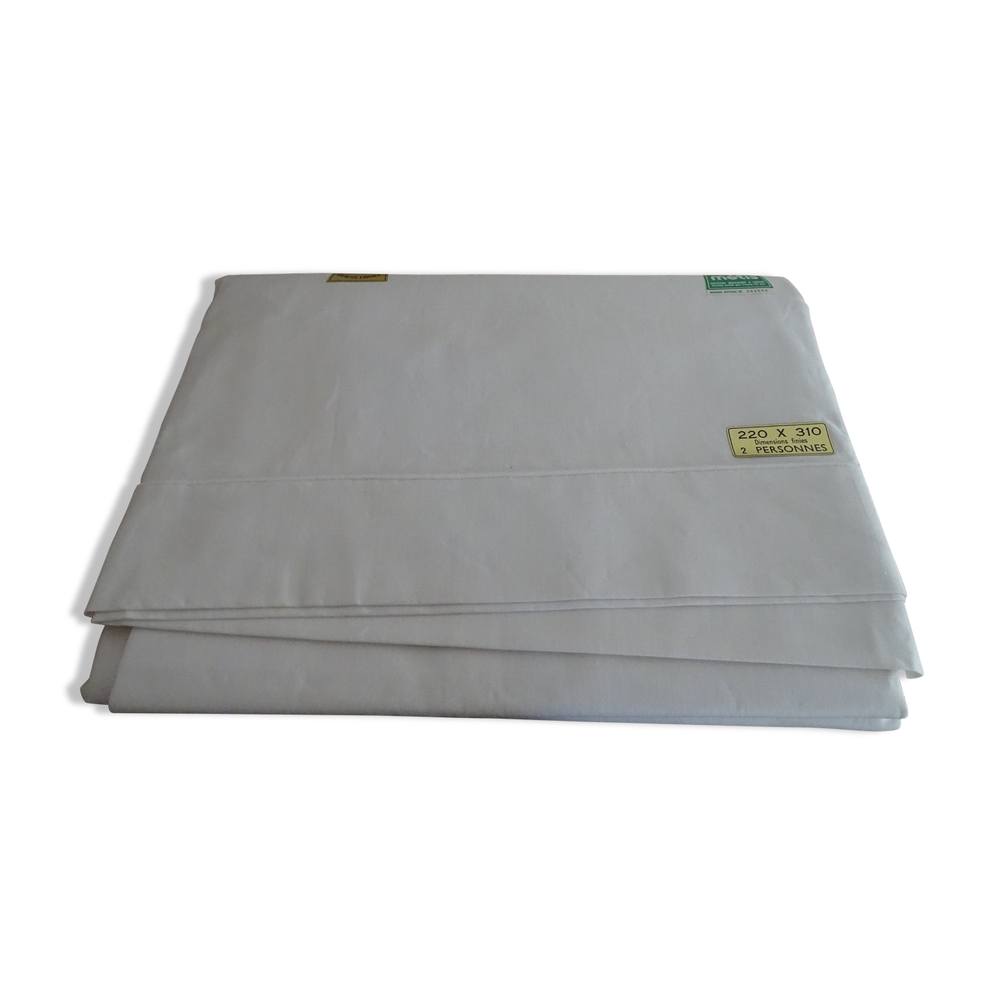 Flat sheet mestizo linen cotton "blue flower" 310 x 220