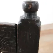 17th-century farmhouse chair with carved motifs – wabi sabi