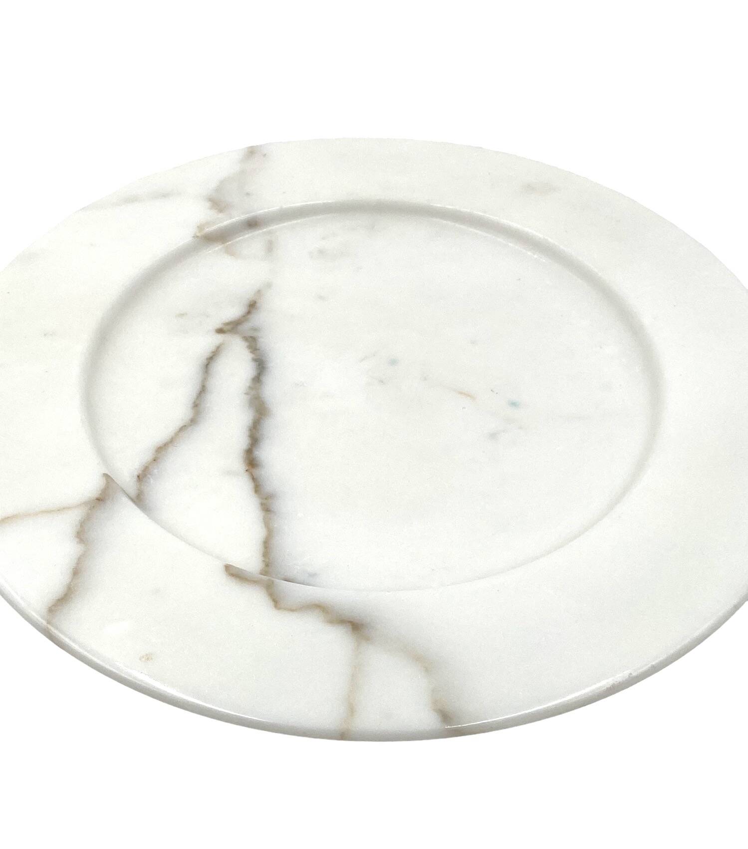 White Carrara marble centerpiece / plate, Up&Up Italy, 1970s