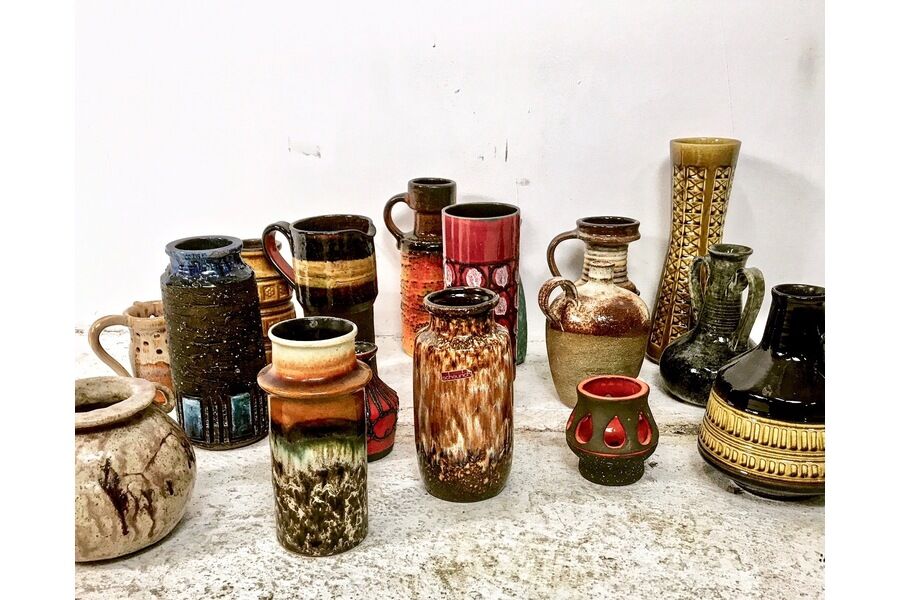 Set of 15 1960 ceramic vases