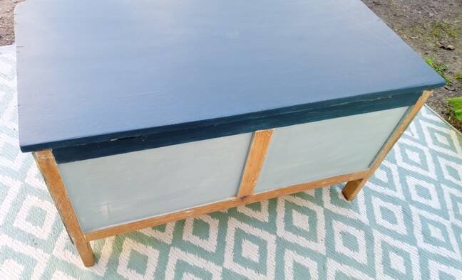 Wood and rattan chest