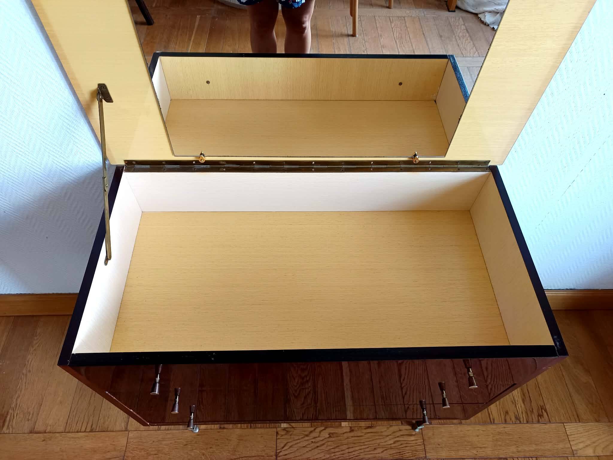 Vintage 1950s lacquered wooden dressing table