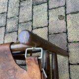 Leather safari stool, 1960s