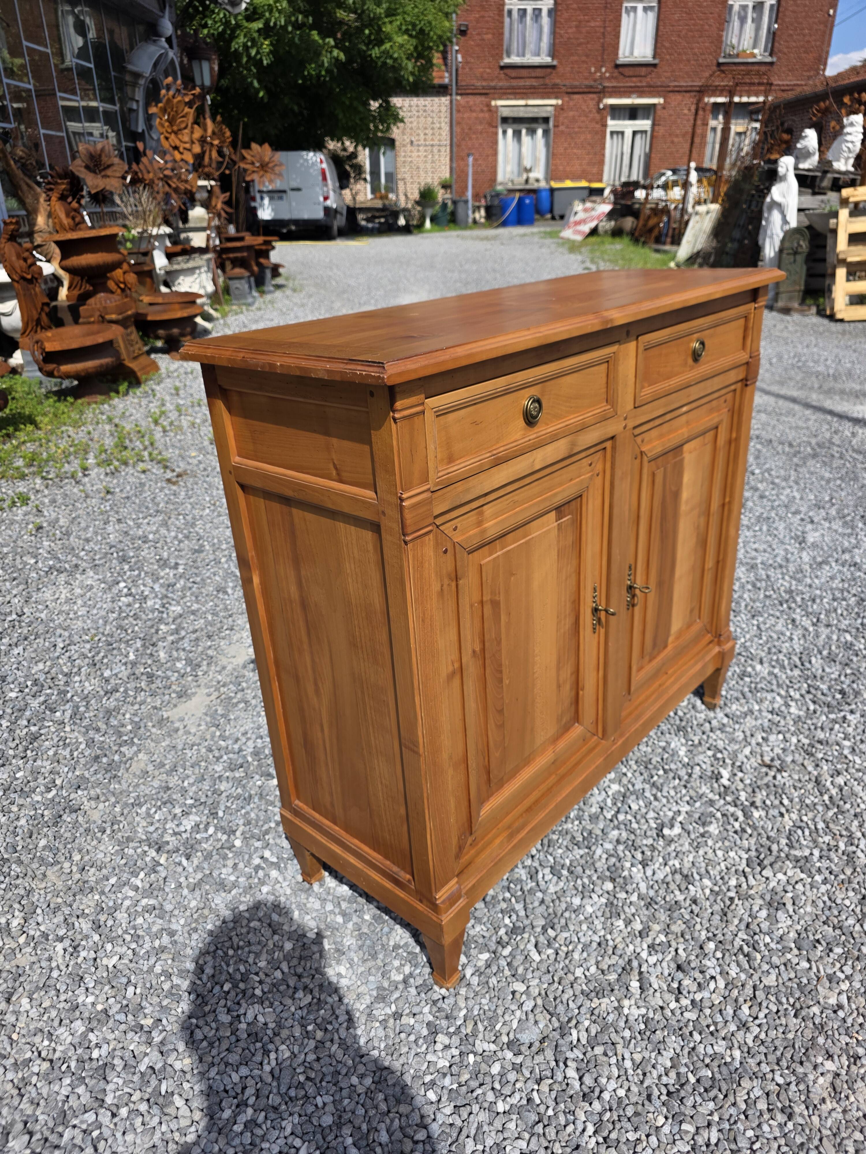 Louis XVI style buffet in solid cherry wood from the mid-20th century.