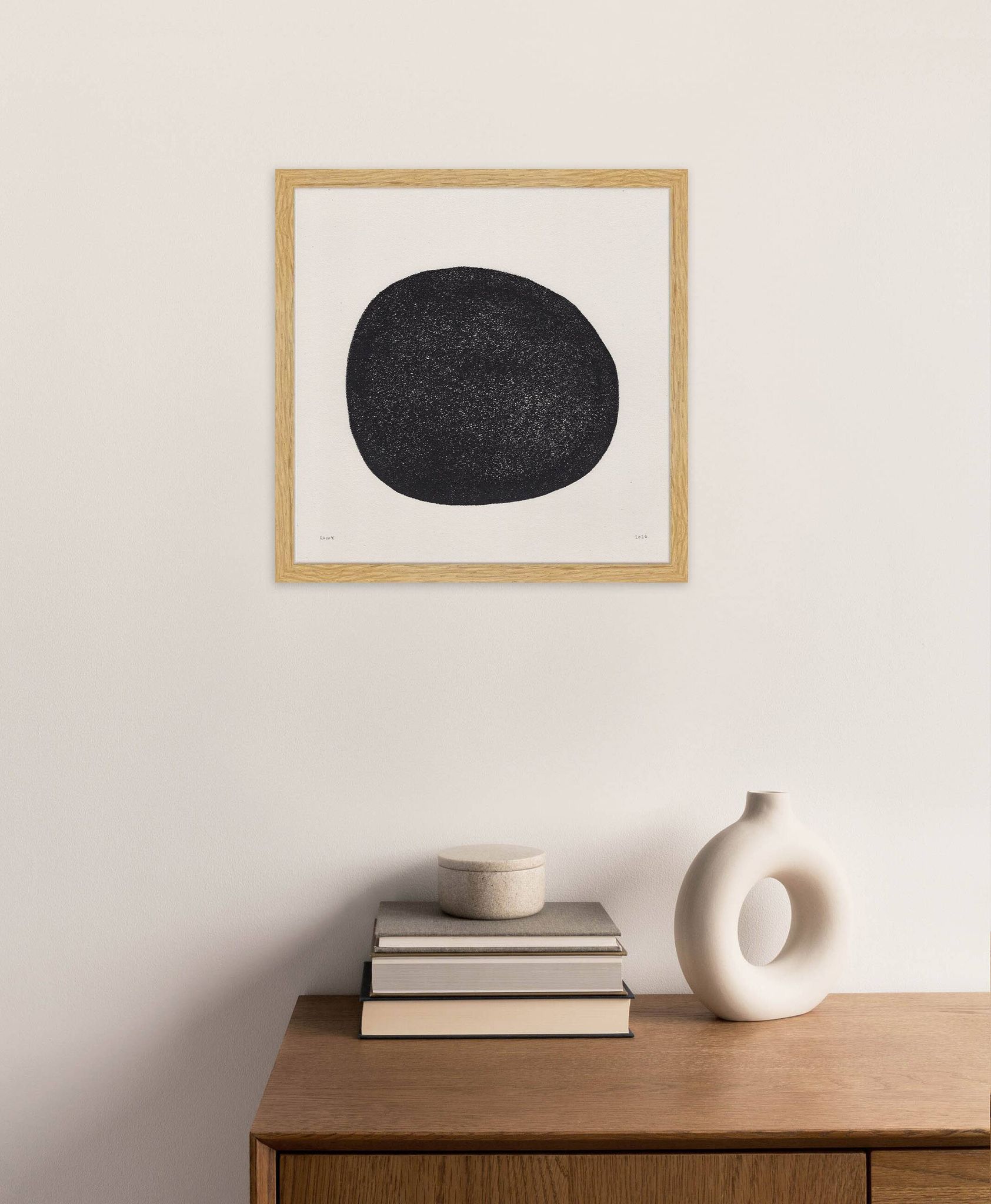 Abstract painting on paper signed Eawy.