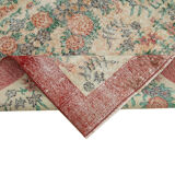 Turkish Hand-Knotted Decorative 1970s Beige Carpet 208 cm x 301 cm