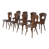 Set of 8 Baumann chairs model “Gentiane” by Henri Julien 1960s
