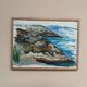 Swedish oil on canvas "At the Shore" by B. Blocking, vintage & framed 51x39cm