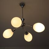 Sputnik metal & opaline chandelier
