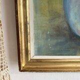 Still life bouquet of chrysanthemums, oil on canvas