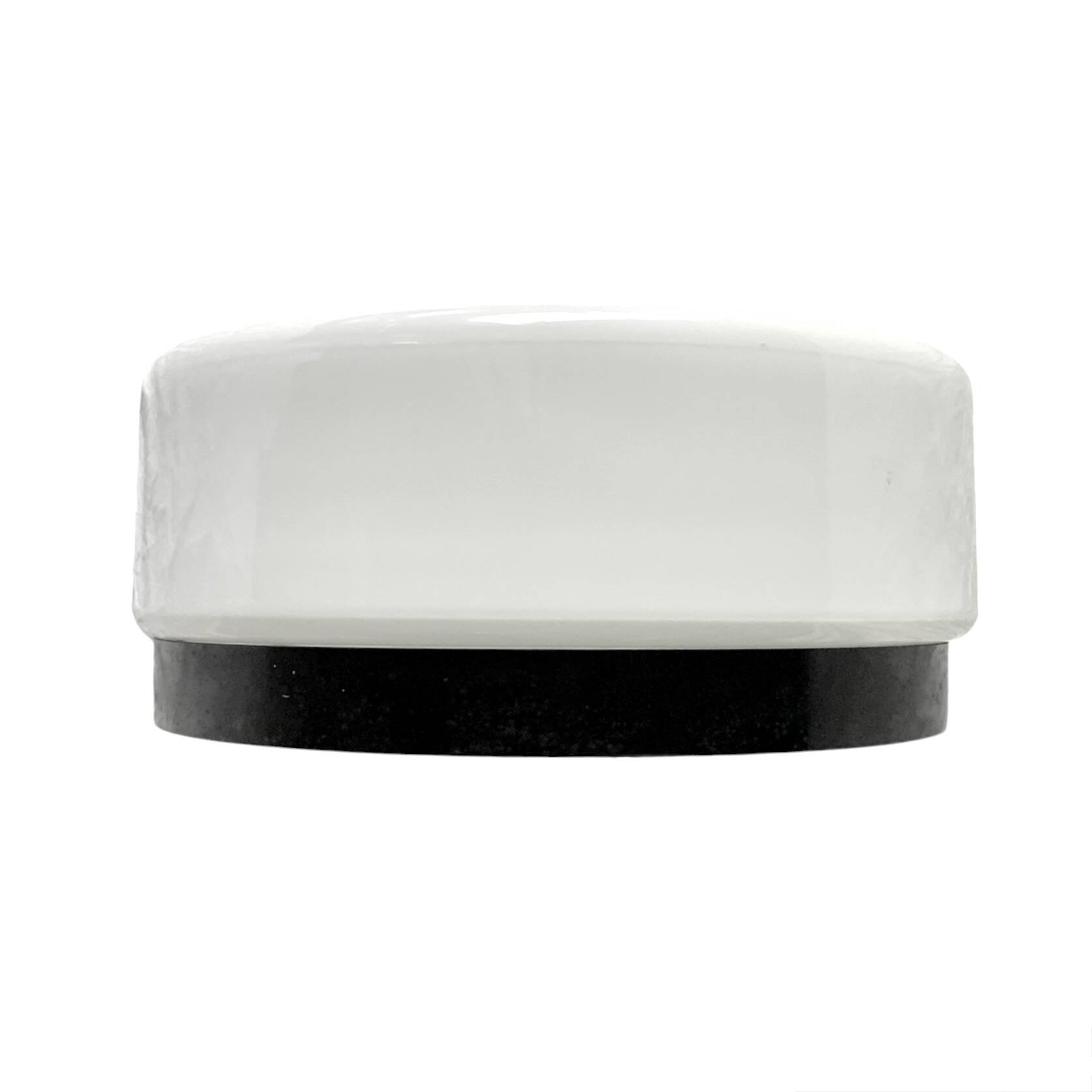 Vintage round ceiling light in white opaline and Bakelite
