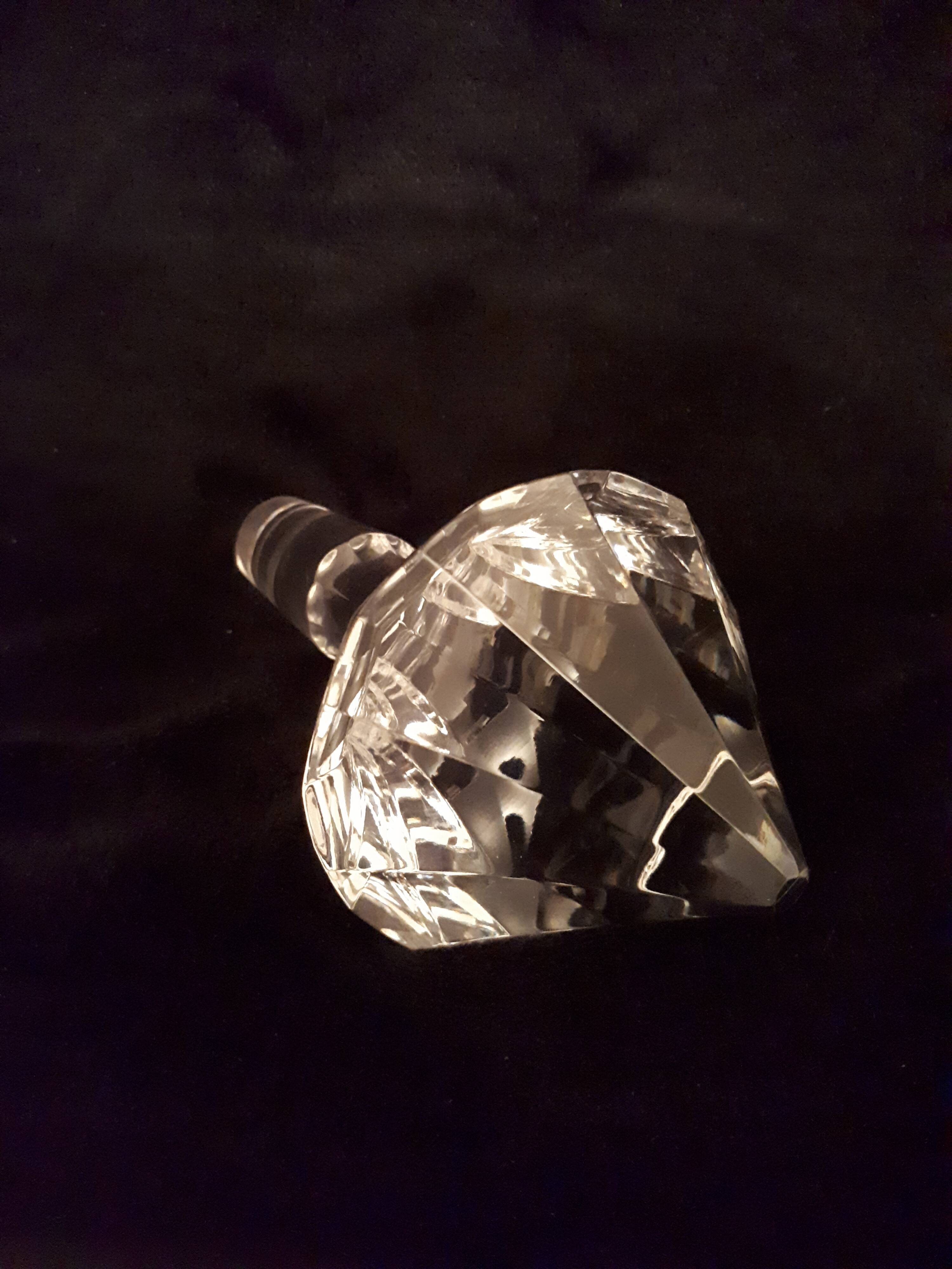 Crystal carafe on foot, vintage