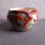Vase , cache pot en barbotine art nouveau