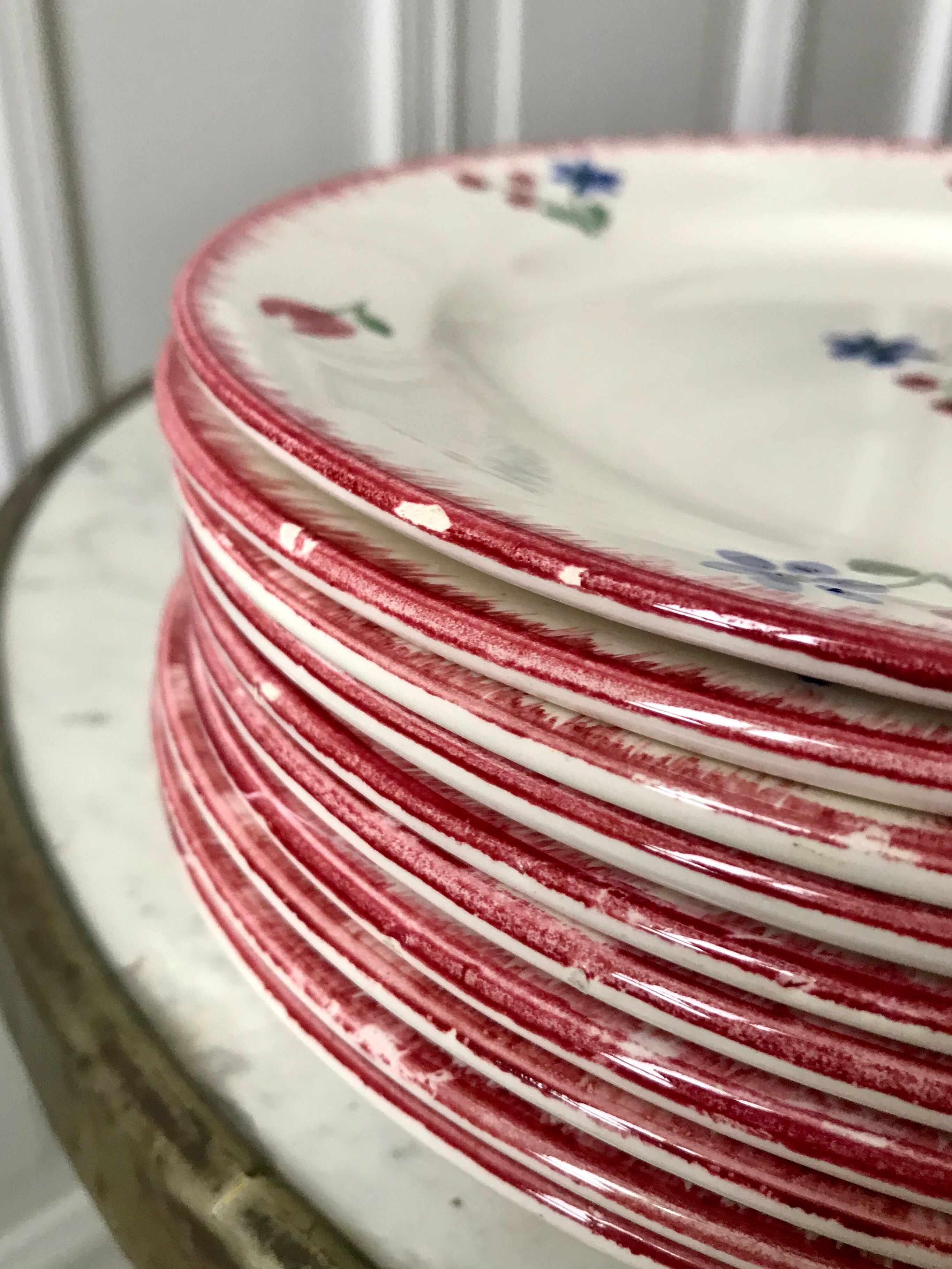 Set of 10 dessert plates badonviller model "dany" years 30-40