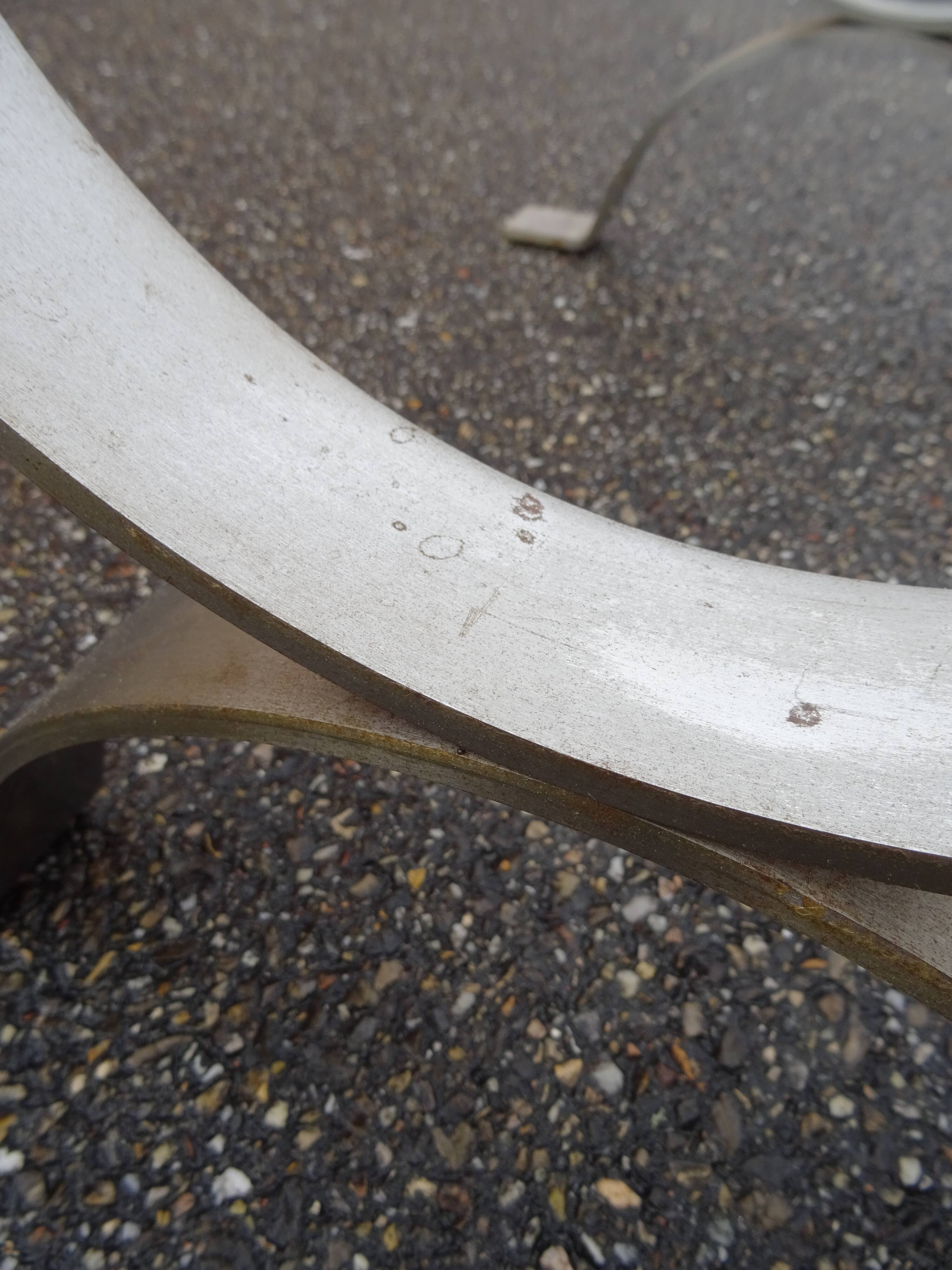 Coffee table in marble and vintage steel design from the 70s