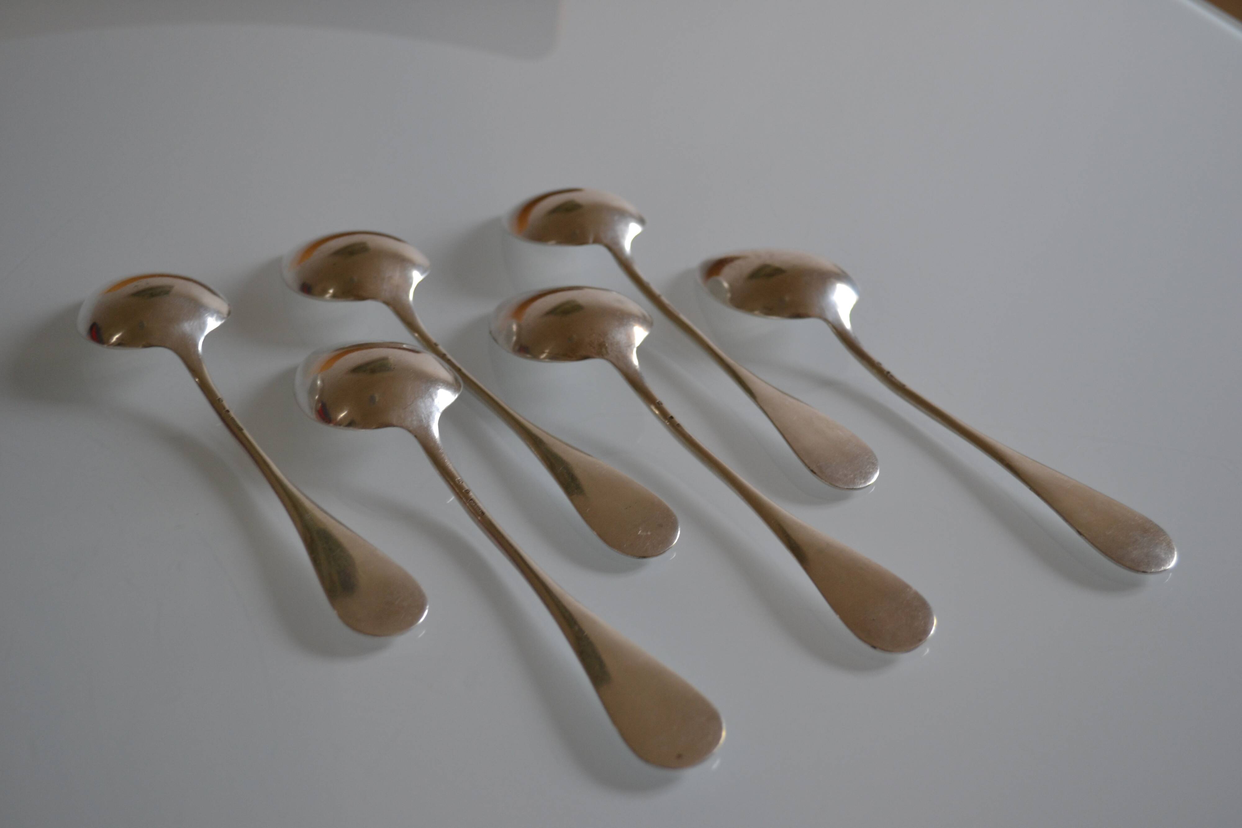 6 silver plated soup spoons P de Ruolz silver plated soup spoons 21.8 cm