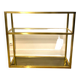 3-tier shelf in glass, mirror and brass