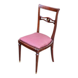 Mahogany chair in English style with burgundy fabric from the 20th century.