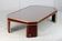 Coffee table Eric Maville glass brass plexiglass wood France, 70s. Small scratches. small