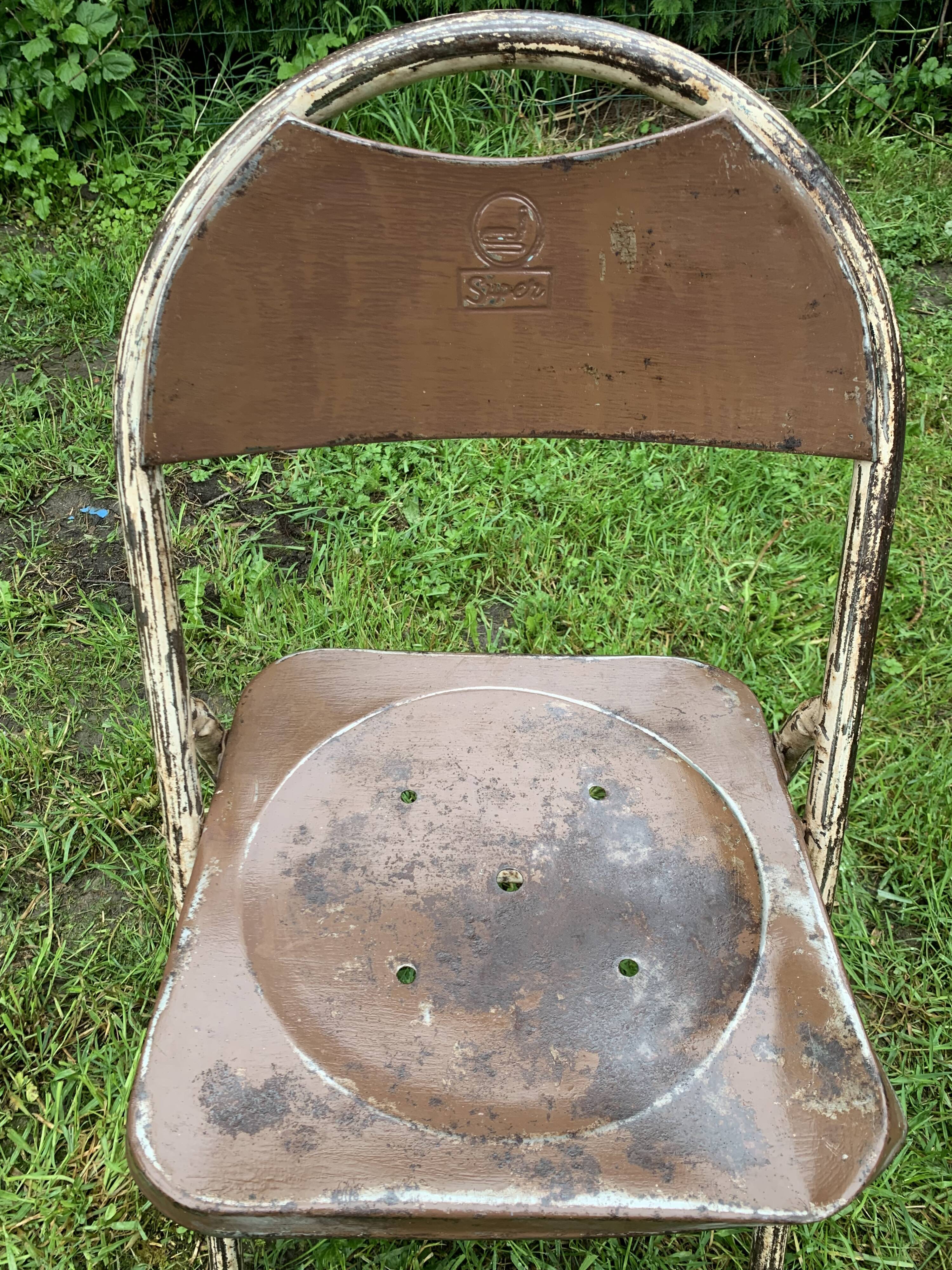 Folding metal chairs