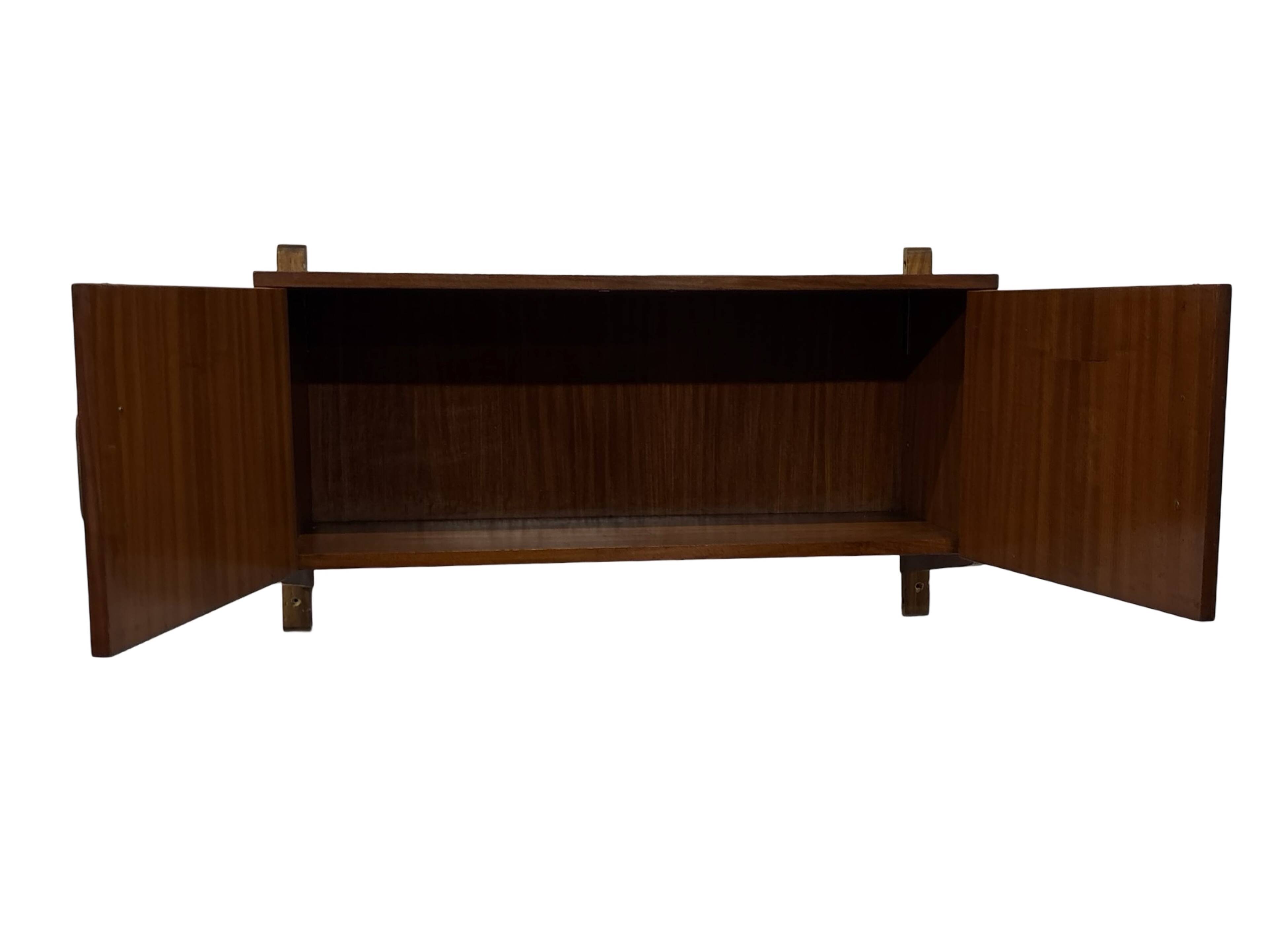 Vintage wall cabinet compact wall system 1960s teak veneer