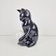 Mid-Century Cat Sphere Table Lamp in Ceramic and Opal Glass, 1970s
