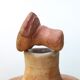 Ceramic bottle from la colombe pottery, floral decoration, 70s